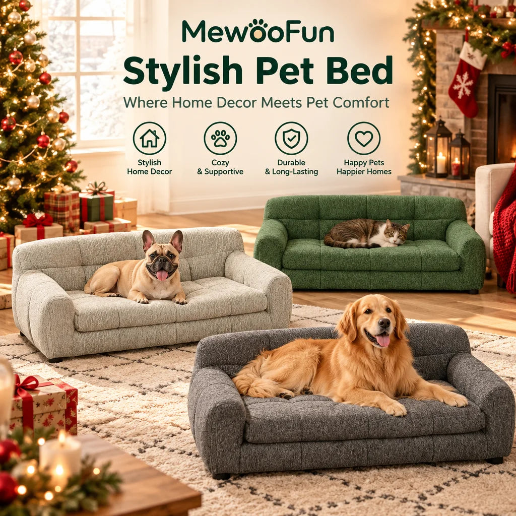Pet Sofa with Backrest and Armrests, Short Legs, Stable Dog Recliner, Breathable Pet Furniture Suitable for Medium and Large Dogs, Modern Rectangular Pet Sofa