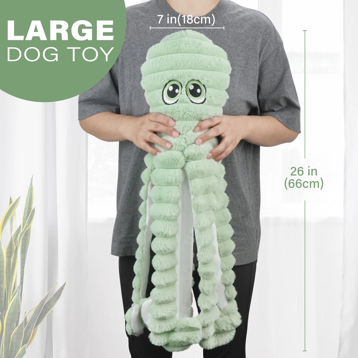 Octopus Design Pet Grinding Teeth Squeaky Plush Toy, Chewing Toy For Dog Interactive Supply, Animal Pet Toy For Small Medium Dog