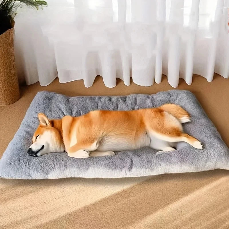 Large Plush Dog Bed Sofa Thickened Super Soft Polyester Pet Mat Dog Crate Mat Bed For Small Medium Large Dog Bed