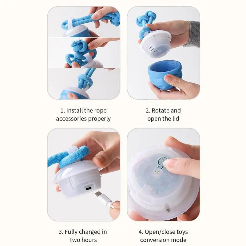 Moving Ball For Dogs Touch Motion Activated Rolling Toy USB Rechargeable Squeaky Rolling Balls Smart Interactive Toy For