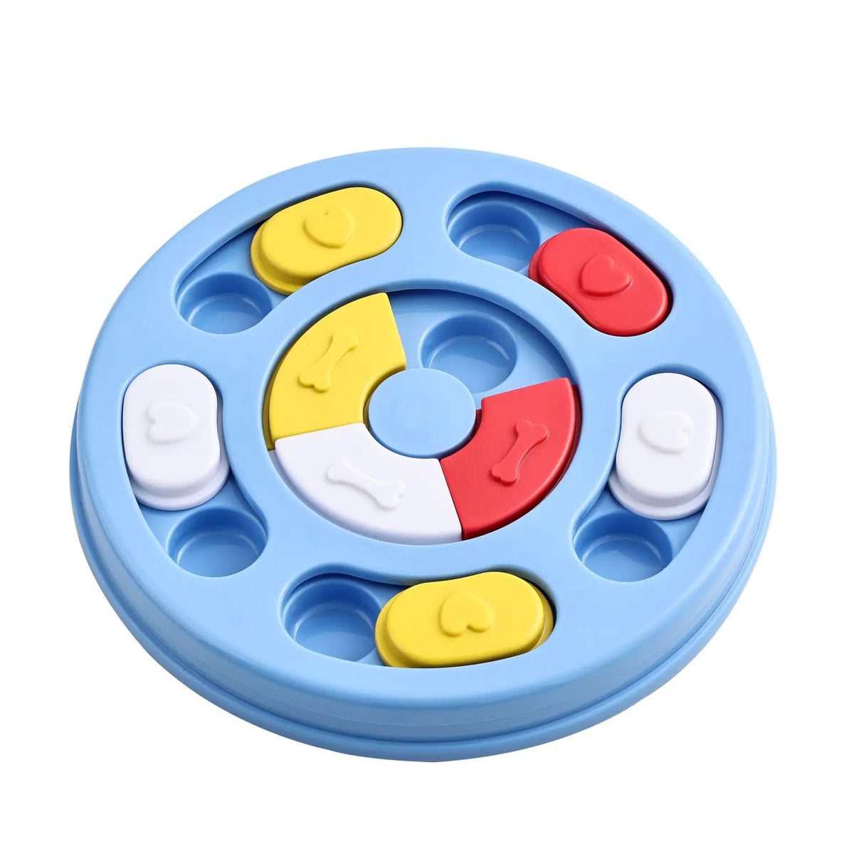Dog Puzzle Toy Slow Feeder Bowl, Non Slip Treat Dispenser Food Safe Plastic, IQ Training Mental Stimulation Anti Choking Feeding Game For Small Medium Dogs Cats Boredom Relief