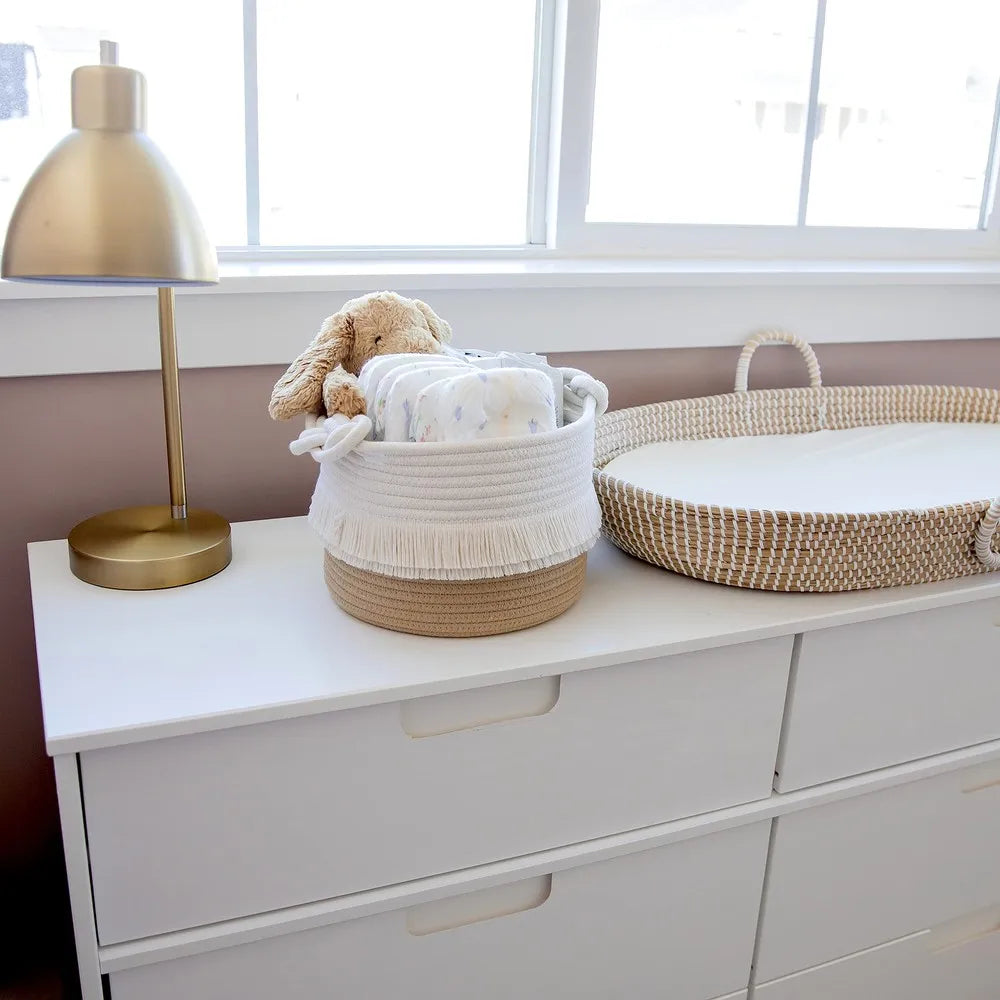 3 Pack Cotton Rope Woven Storage Baskets, Decorative Small Organizer B ...