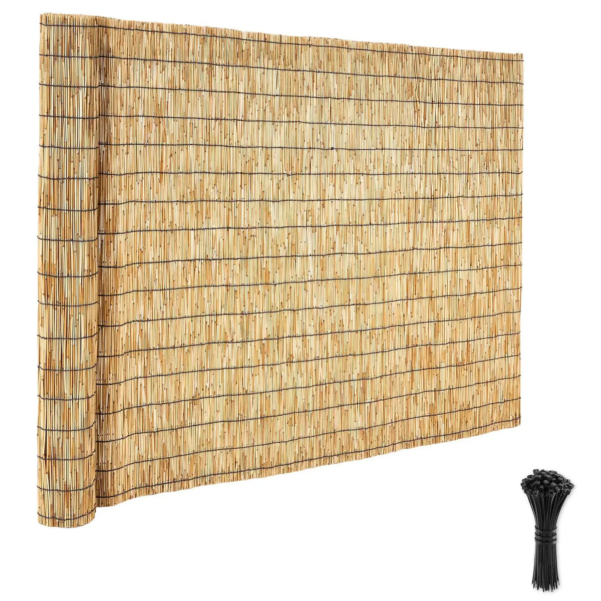 Natural Reed Fencing, 4 ft x 16.4 ft, Decorative Natural Reed Fencing Roll, Decorative Fence for Backyard Garden Divider, Privacy Screen Panel Curtain for Balcony Patio Garden Backyard Outdoor